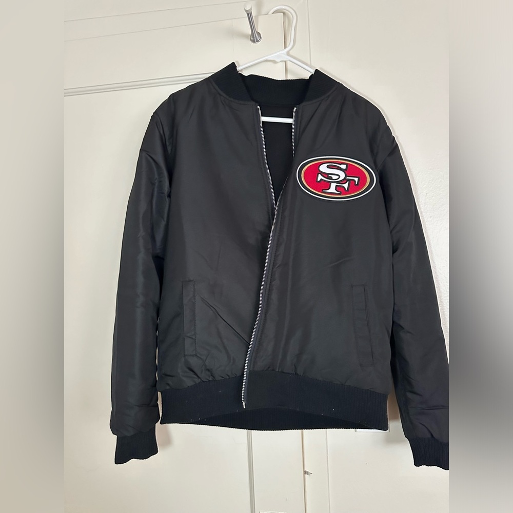 Women’s San Francisco 49ers JH design black reversible fleece full zip jacket